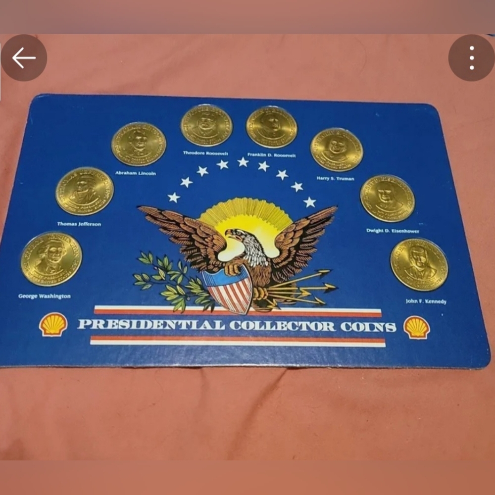 VINTAGE PRESIDENTIAL COLLECTOR COIN SET W/ DISPLAY( Cover)